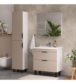 Тумба напольная Volna Lotty 80.2Y латте с умывальником Миранда 80