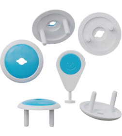 Набор заглушек для розеток, с ключом, 6 шт, цвет белый/голубой, Крошка Я 1385787