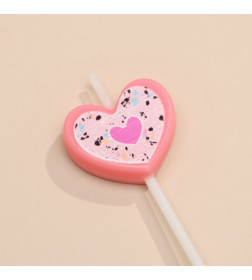 Набор свечей для торта, 5 шт "Сердца", розовый 