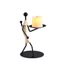 Подсвечник металл на 1 свечу "Аборигенка с ребёнком за спиной" d=6 см 10,5х8х14,5 см (10873966) 