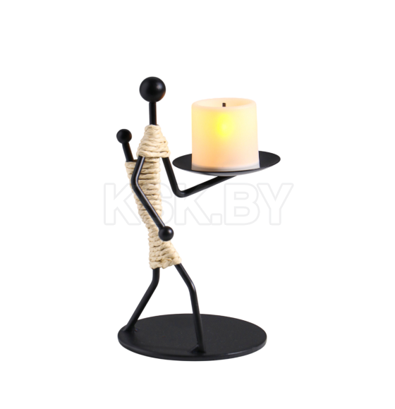 Подсвечник металл на 1 свечу "Аборигенка с ребёнком за спиной" d=6 см 10,5х8х14,5 см (10873966) 