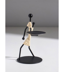 Подсвечник металл на 1 свечу "Аборигенка с ребёнком за спиной" d=6 см 10,5х8х14,5 см