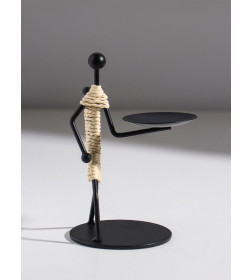 Подсвечник металл на 1 свечу "Аборигенка с ребёнком за спиной" d=6 см 10,5х8х14,5 см