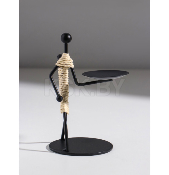 Подсвечник металл на 1 свечу "Аборигенка с ребёнком за спиной" d=6 см 10,5х8х14,5 см (10873966) 