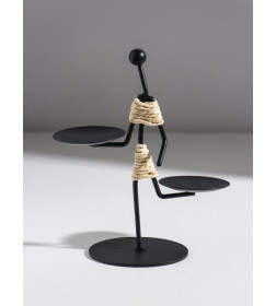 Подсвечник металл на 2 свечи "Абориген жонглёр" d=6 см 16х8х16 см   10873968