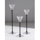 Подсвечник металл, стекло "Нил" d=2 и 4 см набор 3 шт  прозрачный 7х7х18 7х7х23 7х7х28 см   10874258 (10874258) 