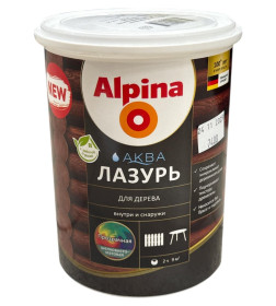 Лак акриловый водно-дисперсионный Alpina Аква Лазурь для дерева 0,9 л/0,90 кг
