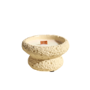 Свеча в вулканическом подсвечнике "Чаша" деревянный фитиль, белая 9,3х9,3х5,5 см   10916182 (10916182) 