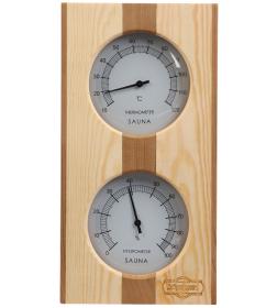 Термометр-гигрометр для бани и сауны, деревянный, красный кедр, "Добропаровъ"