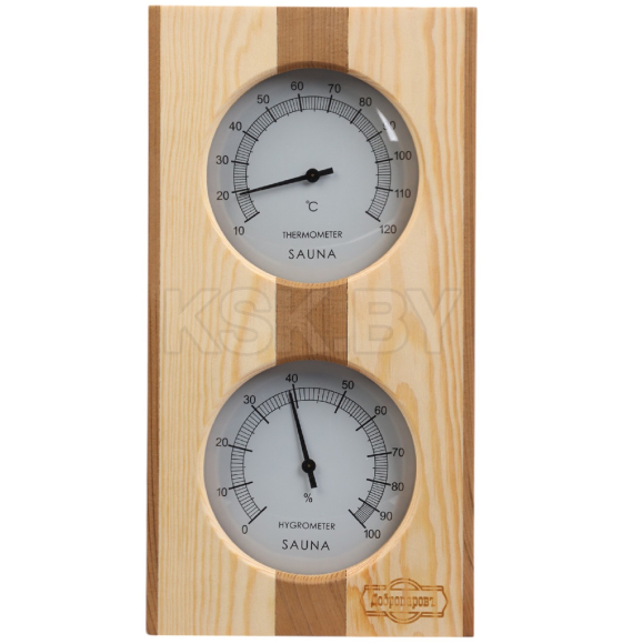 Термометр-гигрометр для бани и сауны, деревянный, красный кедр, "Добропаровъ" (10745899) 