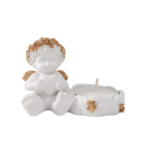 Подсвечник полистоун "Ангелочек с сердцем, в золотом венке" FA235-75 6х5,3х8 см (9759444) 