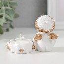 Подсвечник полистоун "Ангелочек с сердцем, в золотом венке" FA235-75 6х5,3х8 см (9759444) 