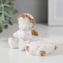 Подсвечник полистоун "Ангелочек с сердцем, в золотом венке" FA235-75 6х5,3х8 см (9759444) 