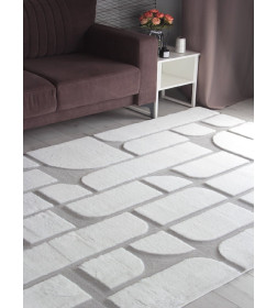 Ковер PIXEL RABBIT CARVING PX4001 1,2х1,8 м STAN, CREAM / GREY