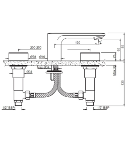 Смеситель на борт ванны jaquar /LAG-CHR-91189CSR