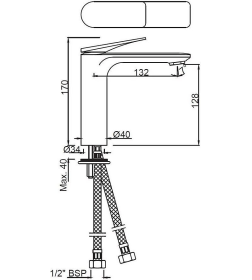 Смеситель для умывальника jaquar /LAG-CHR-91023B