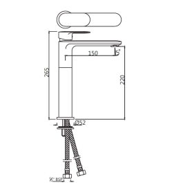 Смеситель для умывальника jaquar /OPP-BLM-15005BPM