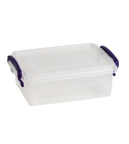 Контейнер прямоугольный 1,25 л (цвет ручки-фиолетовый) Технопластик