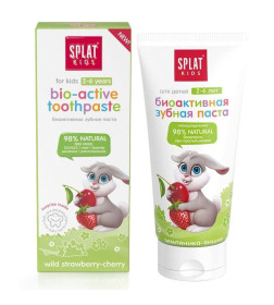 SPLAT Kids Зубная паста натуральная для детей 2-6 лет ЗЕМЛЯНИКА-ВИШНЯ, 50 мл.