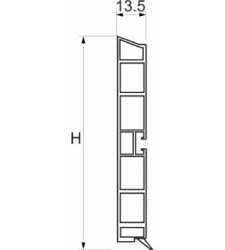 Цоколь мебельный h100, Белый, L-3200
