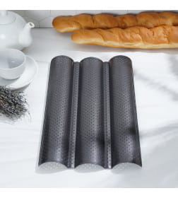 Форма для выпечки с а/п покрытием перфорированная 38х23,5х2,5 см "Хлеб. Багет"