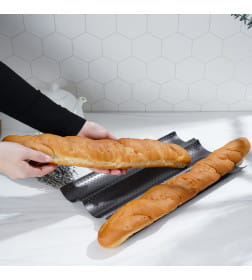 Форма для выпечки с а/п покрытием перфорированная 38х23,5х2,5 см "Хлеб. Багет"