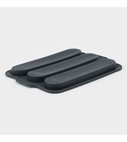 Форма для выпечки с перфорацией "Багет" 3 ячейки 34,5х24х2,2 см (28х6х2 см), цвет темно-серый