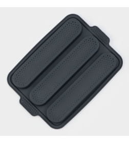 Форма для выпечки с перфорацией "Багет" 3 ячейки 34,5х24х2,2 см (28х6х2 см), цвет темно-серый