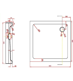 Поддон душевой AQUABATH ATLAS ABS-80 квадратный 80x80