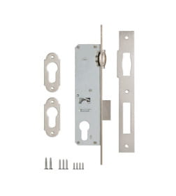 Замок врезной Kale Kilit с роликовой защелкой 155 никель