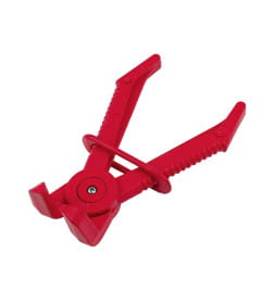 Зажим пластиковый для шлангов с фиксатором изогнутый 90°(L-165мм) RockFORCE