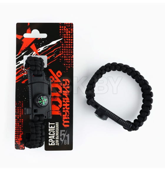 Браслет для выживания "100% мужику", 26 х 2.3 см    10236998 (10236998) 