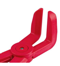 Пластиковый зажим для шлангов с фиксатором изогнутый 90L-220мм Rockforce