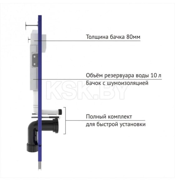 Комплект Berges: инсталляция Visam Slim 525, кнопка L3 хром глянец, унитаз VENTAS Rimless, сиденье дюропласт (EX-043237) 