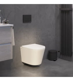 Комплект Berges: инсталляция Visam Slim 525 кнопка L5 Soft Touch черная, унитаз VITA Rimless 49 см, сиденье дюропласт VITA Slim SO