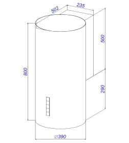 Вытяжка кухонная ZORG RONDO 1260 39 S черная
