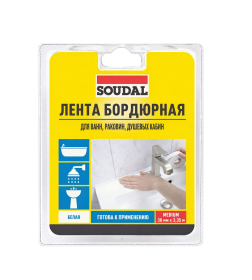 Самоклеящаяся бордюрная лента для ванн и раковин 38мм х 3,35м "Soudal"