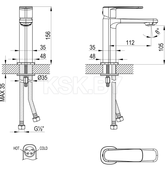 Смеситель для раковины Lemark LMF-1012B-C (LM3806C) 
