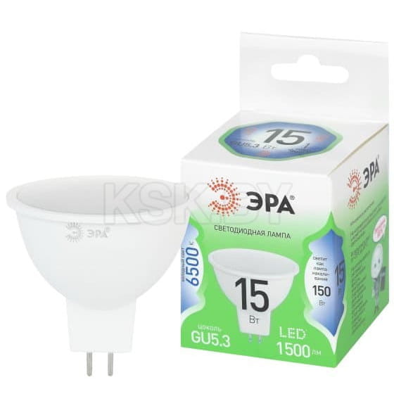 Лампа светодиод. G5.3 MR16 15W 220в. 6500K Green Line ЭРА