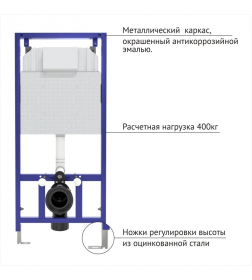 Комплект Berges: инсталляция Visam Slim 525 кнопка F1 белая, унитаз VENTAS, сиденье дюропласт