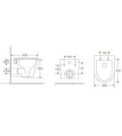 Комплект Berges: инсталляция Visam Slim 525 кнопка O5 Soft Touch черная, унитаз VITA Rimless 49 см, сиденье дюропласт VITA Slim SO