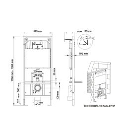 Комплект Berges: инсталляция Visam Slim 525 кнопка F1 белая, унитаз VENTAS, сиденье дюропласт