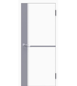 Дверное полотно Geometrica DM2 ДГ White/grey,кромка ABS черная 2000х600х38мм,уценка
