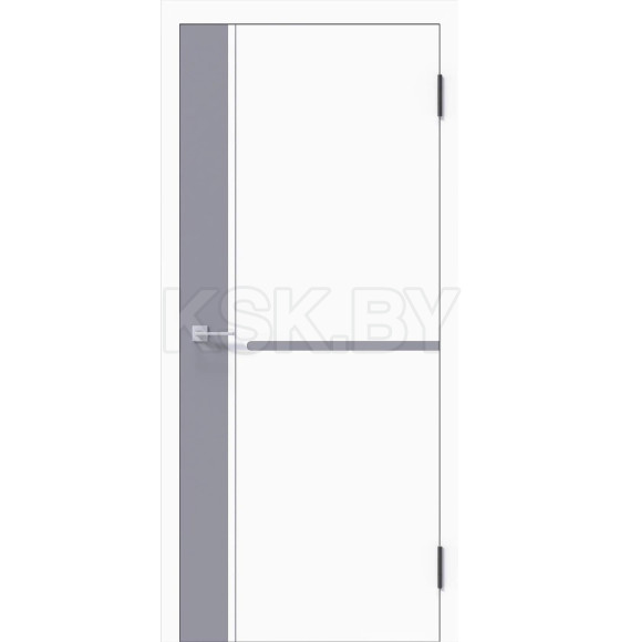 Дверное полотно Geometrica DM2 ДГ White/grey,кромка ABS черная 2000х600х38мм,уценка