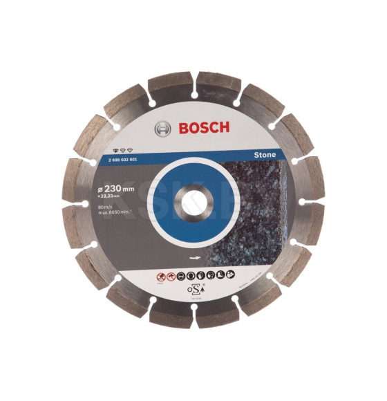 Алмазный круг 230х22,23 мм по камню сегмент. Standart for Stone BOSCH (2608602601) 