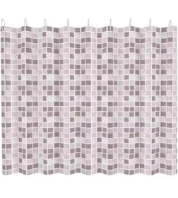 Шторка для ванны Fashun коричнево-бежевая плитка полиэтилен 180х180 см A8816