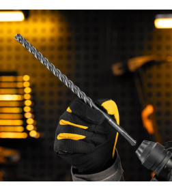 Бур по бетону цельная крестовая пластина 12x265 мм SDS PLUS Denzel