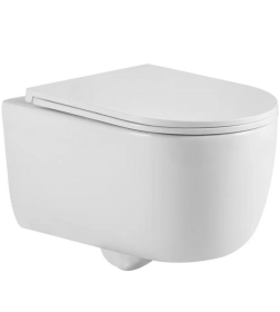 Комплект BERGES EX-043408: инсталляция Visam Slim 525 с кнопкой L1 белый, унитаз Tornas Rimless 53 см, сиденье Tornas Slim SO