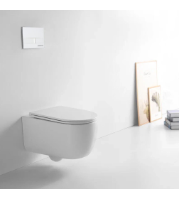 Комплект BERGES EX-043408: инсталляция Visam Slim 525 с кнопкой L1 белый, унитаз Tornas Rimless 53 см, сиденье Tornas Slim SO