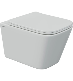 Комплект BERGES AT-043336: инсталляция АТОМ 410 кнопка чёрная Soft Touch, унитаз FLOE S Rimless 51 см, сидение Floe S Slim SO